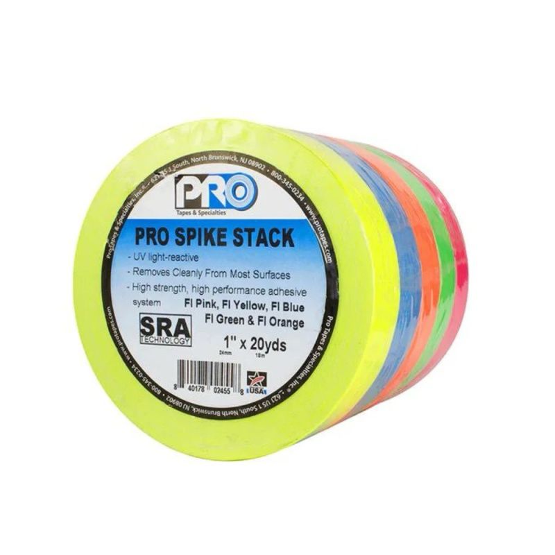 PRO SPIKE STACK 1"x20 YDS-FLUORECENT TAPE
